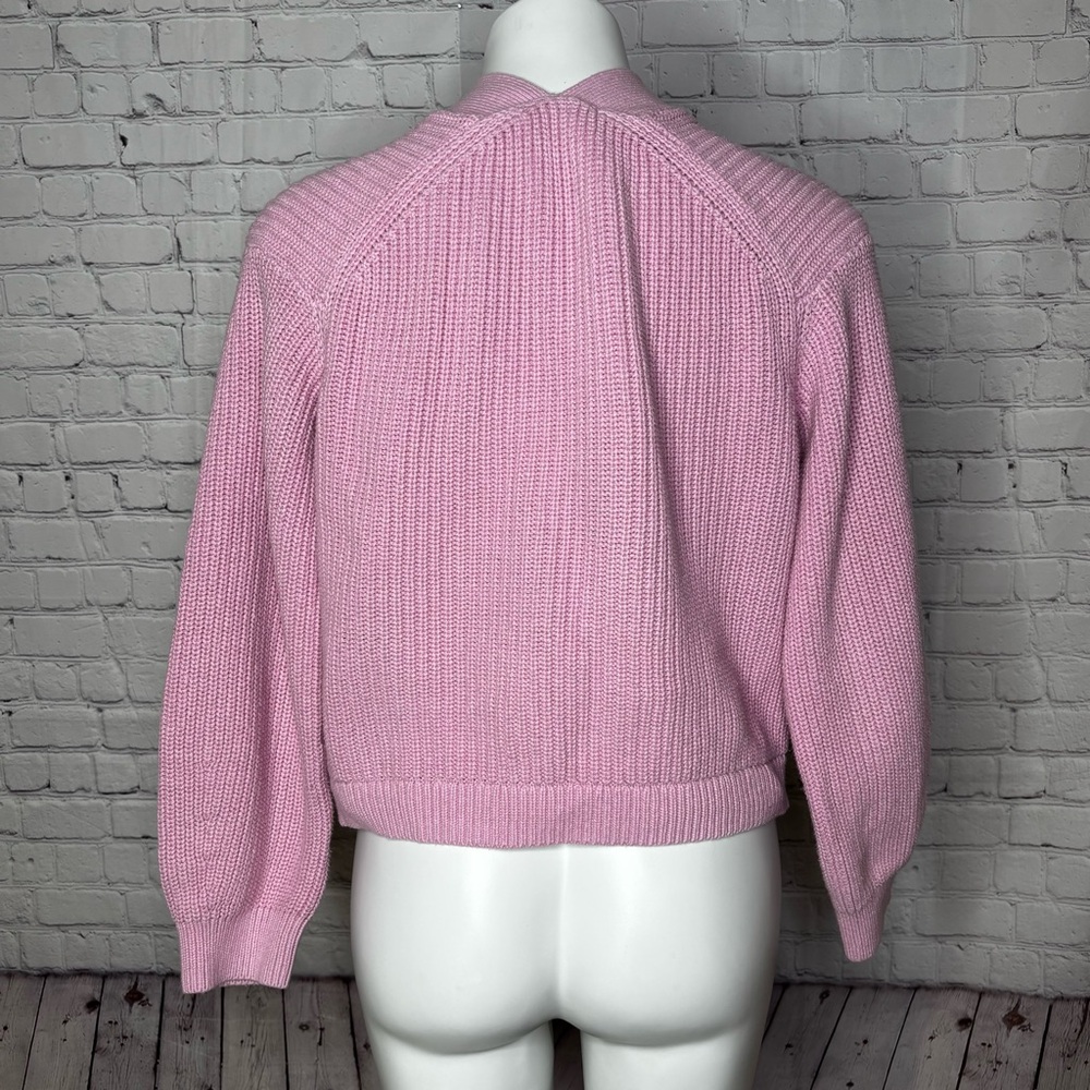 H&M Lavender Pink Chunky Knit Button-Up Cropped Cardigan Size XS - Picture 6 of 9